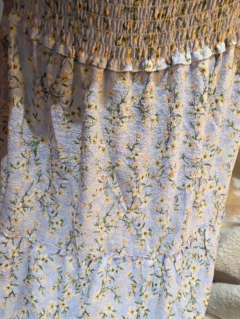 Nwt 1x, 2x Max Studio Light Blue Floral Smocked Maxi Dress B1 - Picture 15 of 17